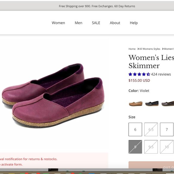 Stegmann Women's Liesl Leather Skimmer Shoes Size 9 - Picture 2 of 6